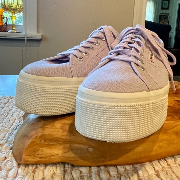Superga 2790 Acot Platform Sneakers Size 8 1/2 Great Condition Chunky Violet - Picture 9 of 16